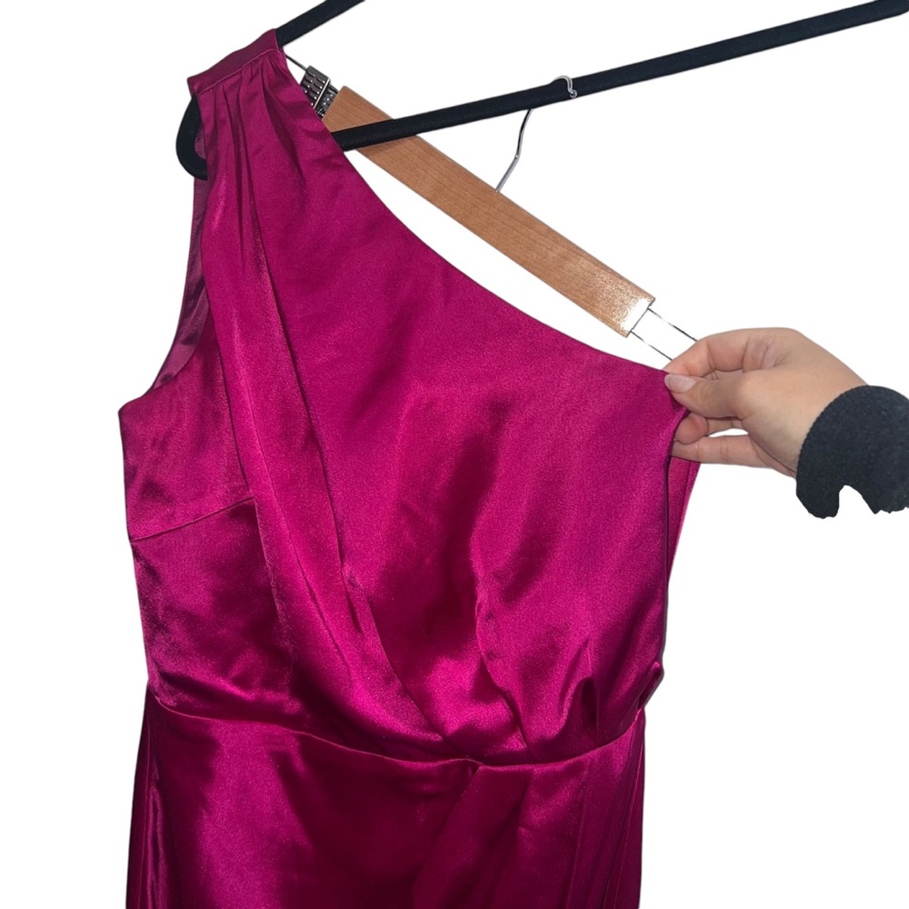 Sau Lee Preston One Shoulder Maxi Gown In Raspberry - Picture 4 of 10